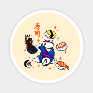 Cat Sushi Chef Magnet